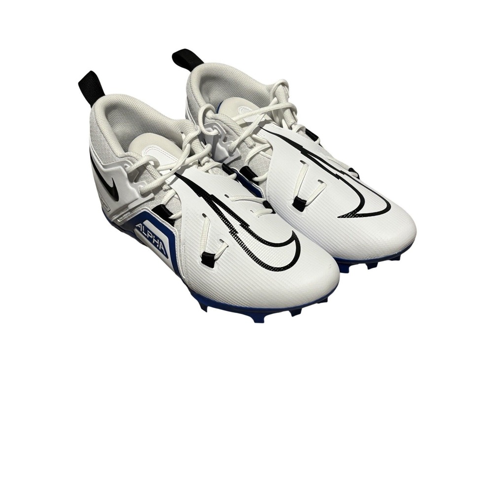 Brand New Nike Men's White‎ Blue Alpha Menace Pro 3 Football Cleats Size 12.5